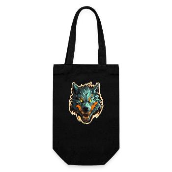 Wolf - Illustration - Geschenkbeutel für Flaschen - Schwarz - Vorne