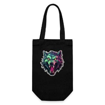 Wolf - Illustration - Geschenkbeutel für Flaschen - Schwarz - Vorne