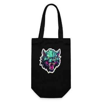 Wolf - Illustration - Geschenkbeutel für Flaschen - Schwarz - Vorne