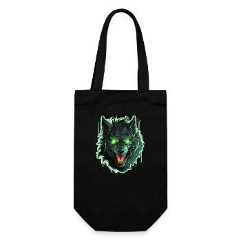 Wolf - Illustration - Geschenkbeutel für Flaschen - Schwarz - Vorne
