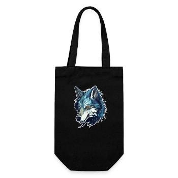 Wolf - Illustration - Geschenkbeutel für Flaschen - Schwarz - Vorne