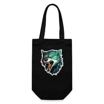 Wolf - Illustration - Geschenkbeutel für Flaschen - Schwarz - Vorne