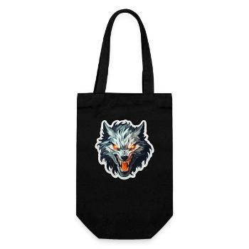 Wolf - Illustration - Geschenkbeutel für Flaschen - Schwarz - Vorne