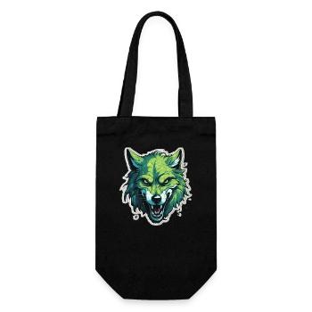 Wolf - Illustration - Geschenkbeutel für Flaschen - Schwarz - Vorne