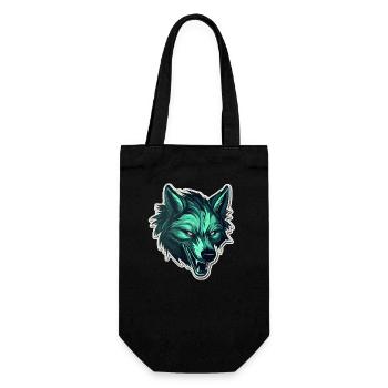 Wolf - Illustration - Geschenkbeutel für Flaschen - Schwarz - Vorne