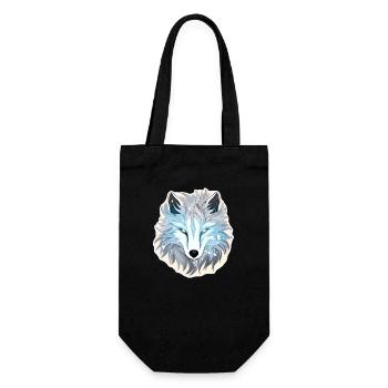 Wolf - Illustration - Geschenkbeutel für Flaschen - Schwarz - Vorne