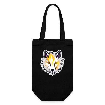Wolf - Illustration - Geschenkbeutel für Flaschen - Schwarz - Vorne