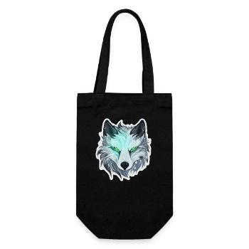 Wolf - Illustration - Gift Bag for Bottles - black - Front