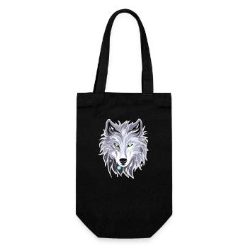Wolf - Illustration - Geschenkbeutel für Flaschen - Schwarz - Vorne