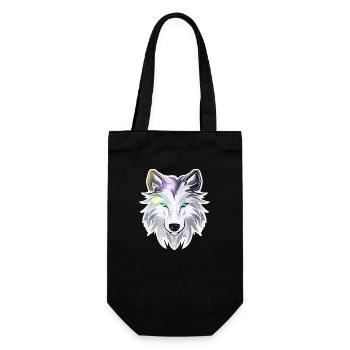 Wolf - Illustration - Geschenkbeutel für Flaschen - Schwarz - Vorne