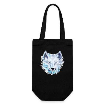 Wolf - Illustration - Geschenkbeutel für Flaschen - Schwarz - Vorne