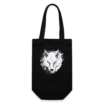 Wolf - Illustration - Geschenkbeutel für Flaschen - Schwarz - Vorne
