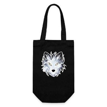 Wolf - Illustration - Geschenkbeutel für Flaschen - Schwarz - Vorne
