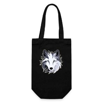 Wolf - Illustration - Geschenkbeutel für Flaschen - Schwarz - Vorne