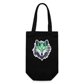 Wolf - Illustration - Geschenkbeutel für Flaschen - Schwarz - Vorne