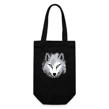 Wolf - Illustration - Geschenkbeutel für Flaschen - Schwarz - Vorne