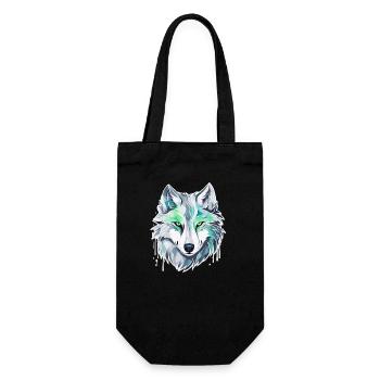 Wolf - Illustration - Geschenkbeutel für Flaschen - Schwarz - Vorne
