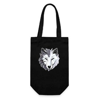 Wolf - Illustration - Geschenkbeutel für Flaschen - Schwarz - Vorne