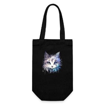 Katze - Illustration - Geschenkbeutel für Flaschen - Schwarz - Vorne