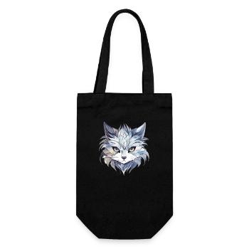 Katze - Illustration - Geschenkbeutel für Flaschen - Schwarz - Vorne