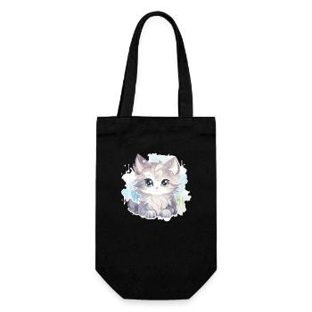 Katze - Illustration - Geschenkbeutel für Flaschen - Schwarz - Vorne