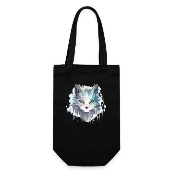 Katze - Illustration - Geschenkbeutel für Flaschen - Schwarz - Vorne