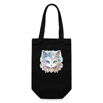 Katze - Illustration - Geschenkbeutel für Flaschen - Schwarz - Vorne