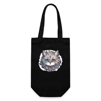 Katze - Illustration - Geschenkbeutel für Flaschen - Schwarz - Vorne