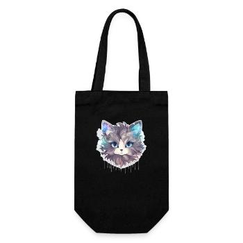 Katze - Illustration - Geschenkbeutel für Flaschen - Schwarz - Vorne