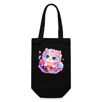 Chat - illustration - Sac à bouteille - noir - Devant