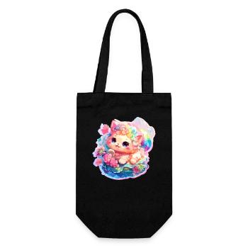 Chat - illustration - Sac à bouteille - noir - Devant