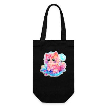 Chat - illustration - Sac à bouteille - noir - Devant