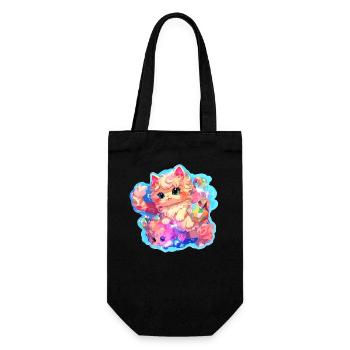 Chat - illustration - Sac à bouteille - noir - Devant