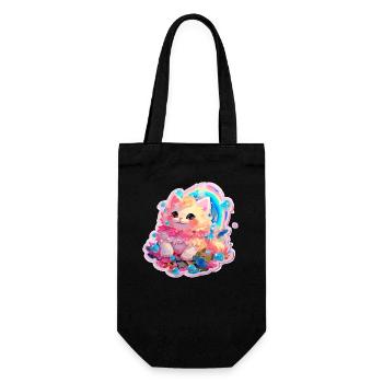 Chat - illustration - Sac à bouteille - noir - Devant