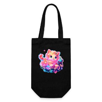 Chat - illustration - Sac à bouteille - noir - Devant