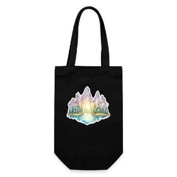 Landscape - Illustration - Gift Bag for Bottles - black - Front