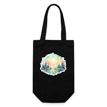 Landscape - Illustration - Gift Bag for Bottles - black - Front
