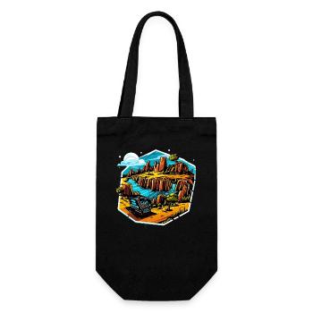 Landscape - Illustration - Gift Bag for Bottles - black - Front