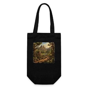 Landschaft - Illustration - Geschenkbeutel für Flaschen - Schwarz - Vorne
