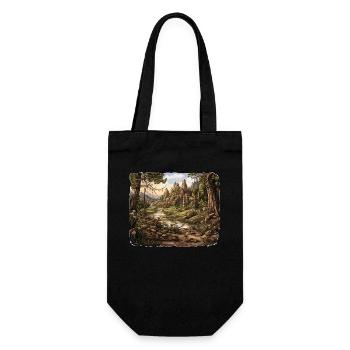 Landscape - Illustration - Gift Bag for Bottles - black - Front
