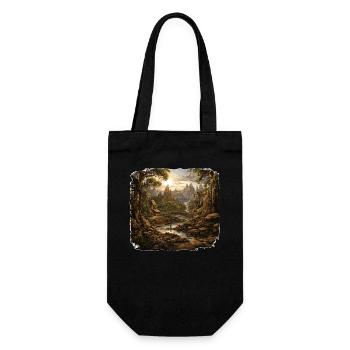 Landschaft - Illustration - Geschenkbeutel für Flaschen - Schwarz - Vorne
