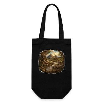 Landscape - Illustration - Gift Bag for Bottles - black - Front
