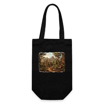 Landschaft - Illustration - Geschenkbeutel für Flaschen - Schwarz - Vorne
