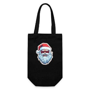 Weihnachtsmann - Illustration - Geschenkbeutel für Flaschen - Schwarz - Vorne