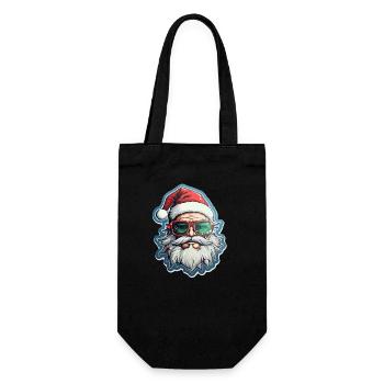 Père Noël - illustration - Sac à bouteille - noir - Devant