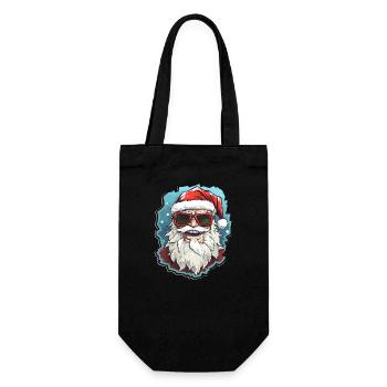 Père Noël - illustration - Sac à bouteille - noir - Devant