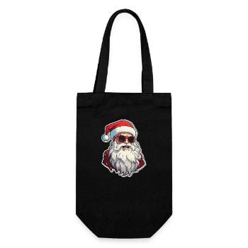 Père Noël - illustration - Sac à bouteille - noir - Devant