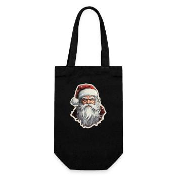 Weihnachtsmann - Illustration - Geschenkbeutel für Flaschen - Schwarz - Vorne