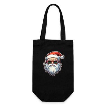 Père Noël - illustration - Sac à bouteille - noir - Devant