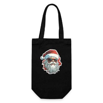 Père Noël - illustration - Sac à bouteille - noir - Devant